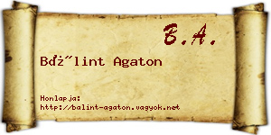 Bálint Agaton névjegykártya
